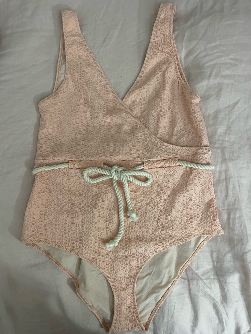 Lisa Marie Fernandez Yasmin Coral One-Piece Swimsuit with Rope Tie NWT